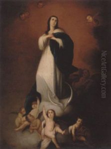 Jonfru Maria Pa Manesglet by Bartolome Esteban Murillo