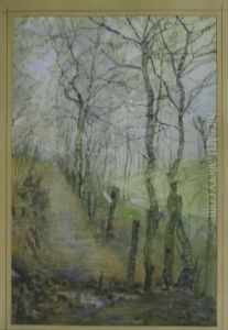 Dreef Met Berkenbomen by Henri Binard
