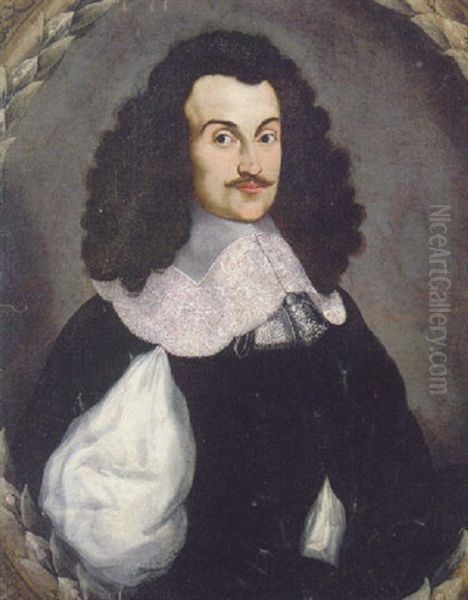 Portrait Of A Gentleman In A Black Slashed Doublet With A Lace Collar - view 1