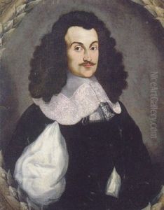 Portrait Of A Gentleman In A Black Slashed Doublet With A Lace Collar