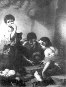 Three Childen Playing Dice by Bartolome Esteban Murillo