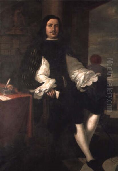 Portrait Of Giovanni Battista Priaioggia Holding A Letter By A Draped Table - view 1