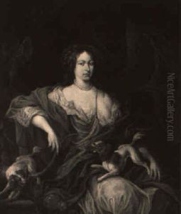 Portrait Of A Lady As Diana With A Quiver Of Arrows And A Bow, And Spaniels by Bartolome Esteban Murillo