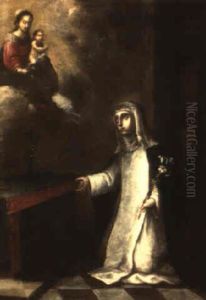 A Kneeling Saint by Bartolome Esteban Murillo