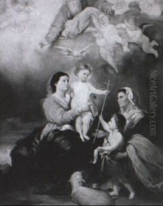 The Madonna And Child With St. Anne And St. John And The Holy Trinity by Bartolome Esteban Murillo