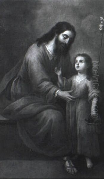 Saint Joseph And Christ Child Holding The Instruments Of The Passion - view 1