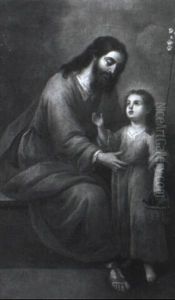 Saint Joseph And Christ Child Holding The Instruments Of The Passion by Bartolome Esteban Murillo