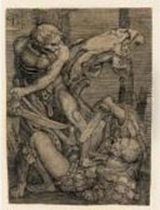 Death Killing A Foot Soldier (b. 52; Holl. 111) by Jacob Binck