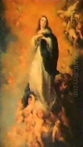 Die Immaculata, Mit Engeln Aufden Wolken Schwebend
