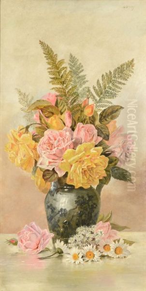 Still Life Fern And Roses - view 1