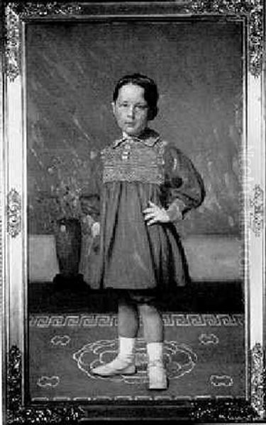 Linclon Houghton: Full Length Portrait Of A Boy In Blue - view 1
