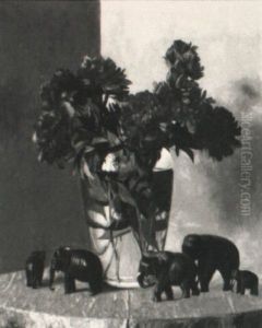 Peonies And Elephants by Hermann Dudley Murphy