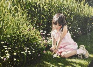 Admiring Wild Flowers, Botanic Gardens by John Murphy