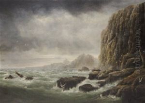 Breezy Morning-lion Rock, Cornwall by John Murphy