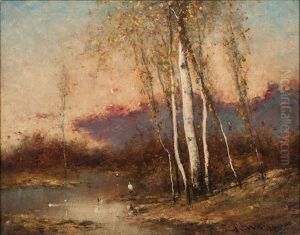 Fall Landscape With Stream by John Francis Murphy
