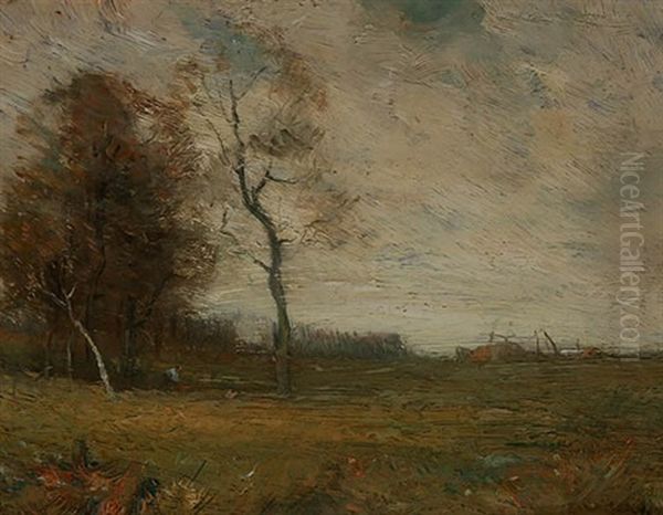 Figure In Autumn Landscape - view 1