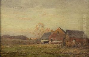 Barns At Sunset by John Francis Murphy