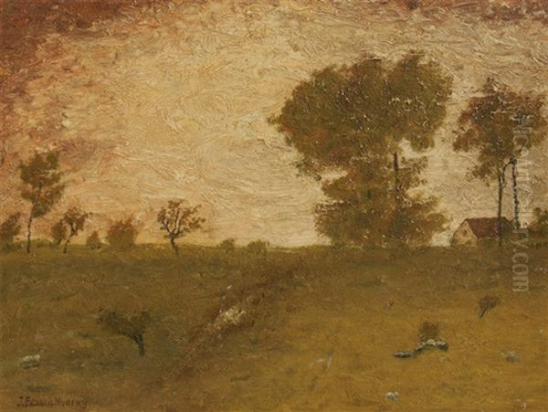 Tonalist Pastoral Scene With Farm House - view 1
