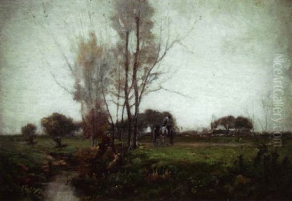 Farmer And Horse In A Landscape - view 1