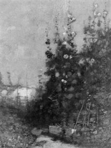 Hollyhocks by John Francis Murphy