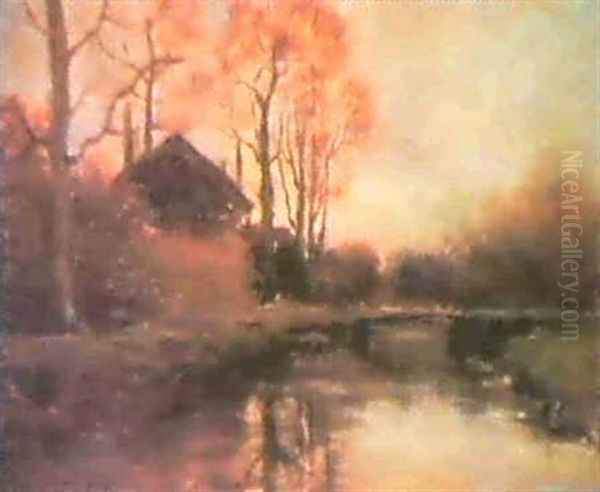 Landscape Scene Of A House Near A River - view 1