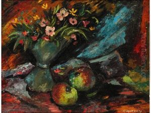 A Still Life Of Flowers And Fruit A Still Life Of Flowers And Fruit