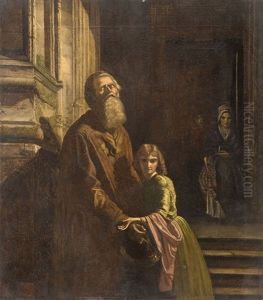 The Blind Beggar, An Allegorical Copy Of Josephus Laurentius Dyckmans The Blind Beggar. Models Are John Ruskin And Annie Miller by Charles Fairfax Murray