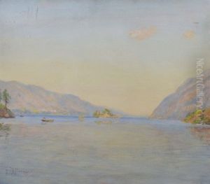 View Of A Loch With Rowing Boat And Untitled (pair) (3 Works) by Sir David Murray