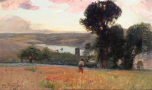 Scything In The Poppy Field by Sir David Murray