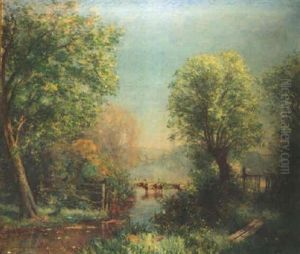 Autumn On The Windbrush, Bourton On The Water by Sir David Murray