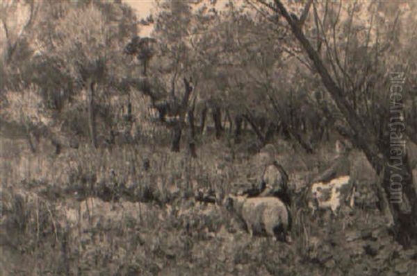 Children In A Water Meadow - view 1
