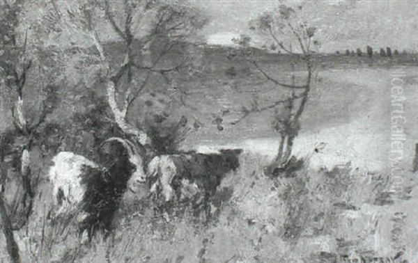Goats In A Coastal Landscape - view 1