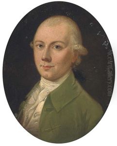 Portrait Of A Gentleman, Small Bust-length, In A Green Coat (+ Portrait Of A Lady, Small Bust-length, In A White Lace Bonnet; Pair)