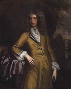 Portrait Of A Gentleman, Traditionally Identified As Sir Bulstrode Whitelock (1605-1675), Three-quarter-length, In A Yellow Coat, Against A Rocky Outcrop, A Landscape Beyond