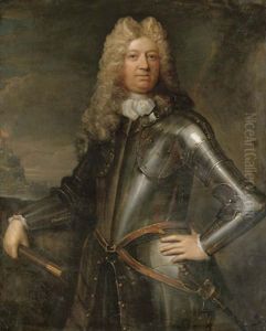 Portrait Of A Military Commander Holding A Baton, In Armor by Thomas Murray