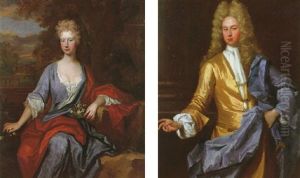 Portrait Of Catherine, Wife Of Edwyn Francois Stanhope Of Stanwell, Eldest Daughter And Co-heir Of John Brydges, Marquis Of Caernarvon