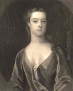 Portrait Of A Lady In A Blue Dress With White Chemise Portrait Of A Lady In A Blue Dress With White Chemise