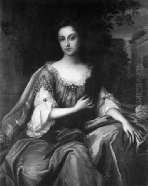 Portrait Of A Lady In A Gold Dress - view 1