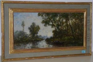 Bewaldete Flusslandschaft Mit Boot by William Grant Murray