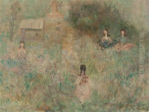 Girls On A Meadow by Grigorij Musatov