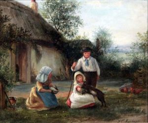 Tre Pastorelli Con Capretta by Francis Sydney Muschamp