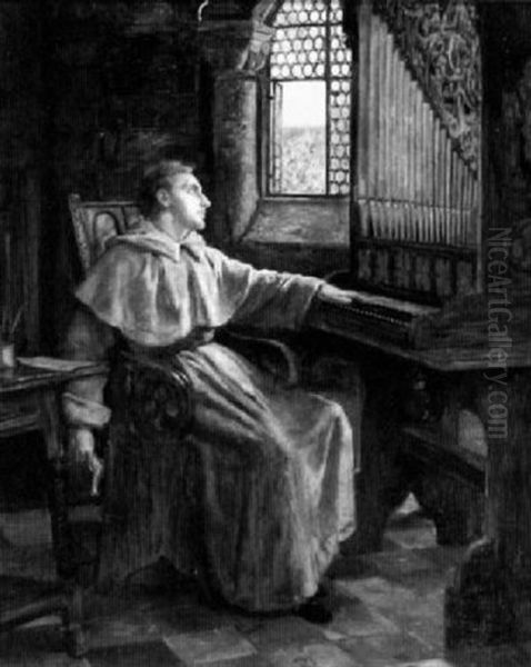 Cleric Seated At An Organ - view 1