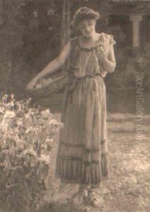 Poppy Gathering In A Roman Garden