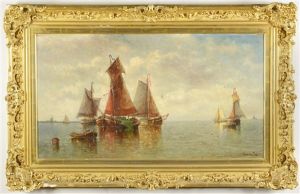 Quiet On The Scheldt River by Auguste Henri Musin