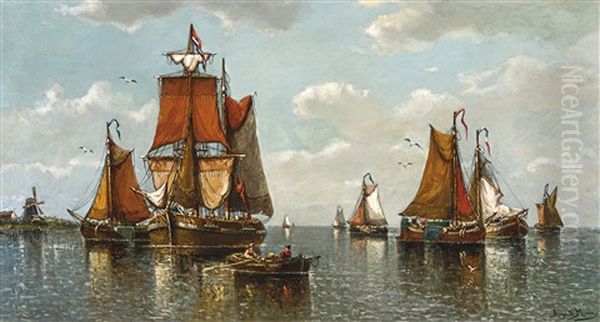 Waiting For Low Tide On The River Scheldt In Holland - view 1