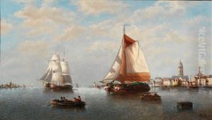Calm Seas Near Antwerp(?) by Auguste Henri Musin