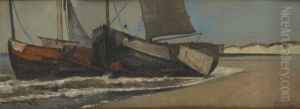 Pecheurs A Maree Basse by Auguste Henri Musin