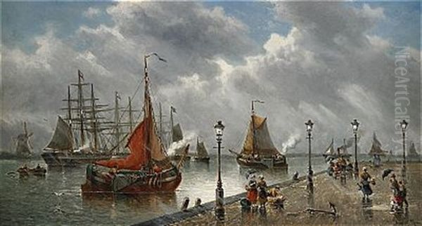 Journee Pluvieuse Le Quai De Nordrecht - Hollande - view 1