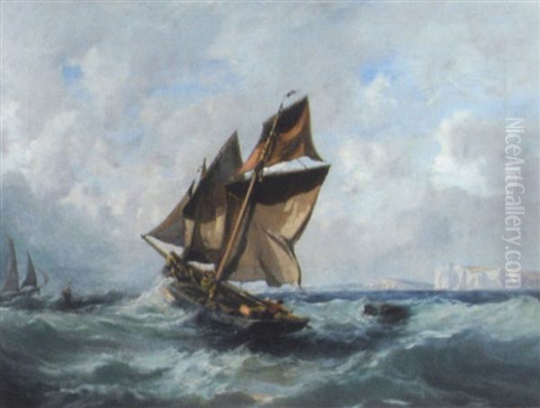 A Sailing Ship In A Stormy Sea - view 1