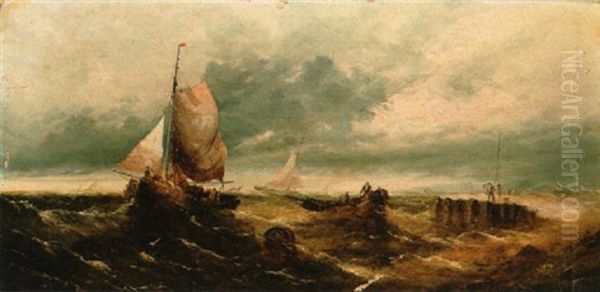 Sailing Vessels In Choppy Seas - view 1